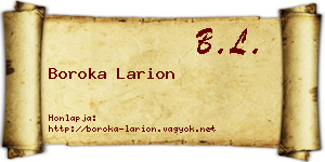 Boroka Larion névjegykártya